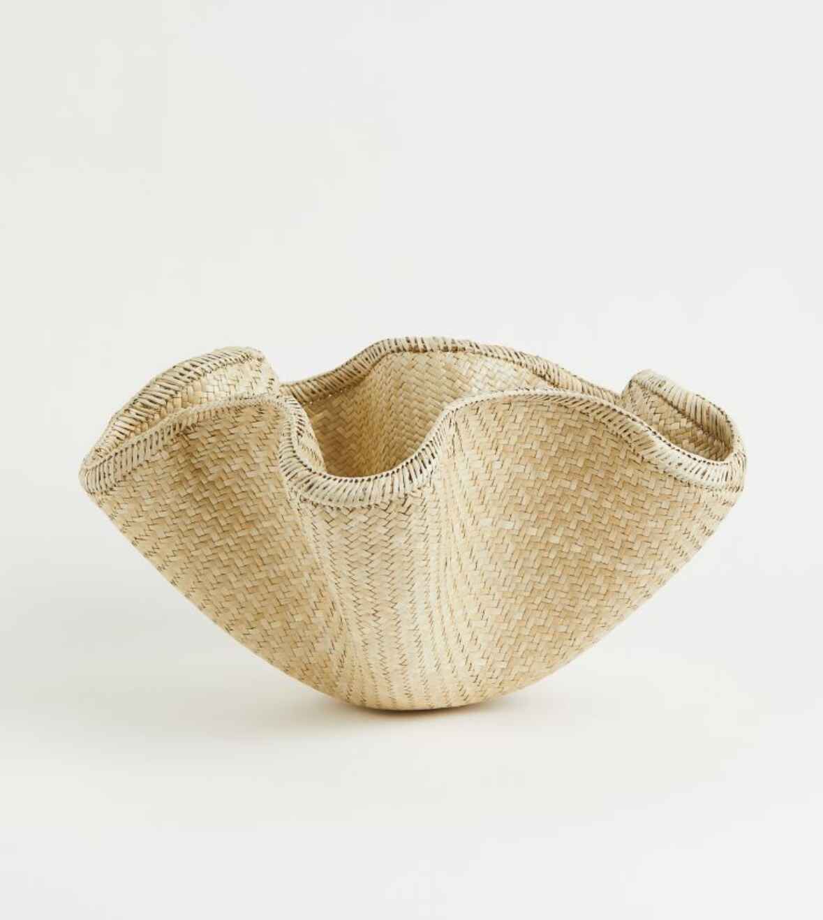 Ljusbeige korg i strå - H&M