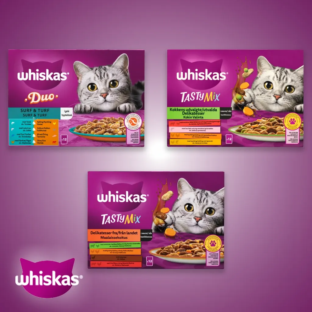 100% cashback - Gäller vid köp av Whiskas® Tasty Duo & Tasty Mix, 12x85g.