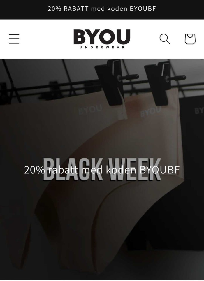 20% på BYOU Seamless Comfort Underwear

