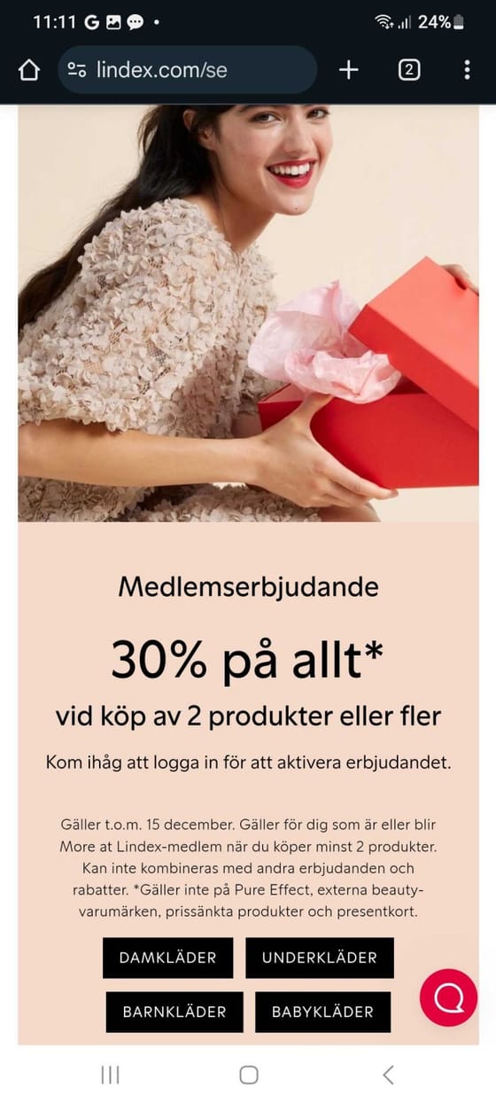 Medlemserbjudande 30% rabatt vid köp av 2 eller fler varor