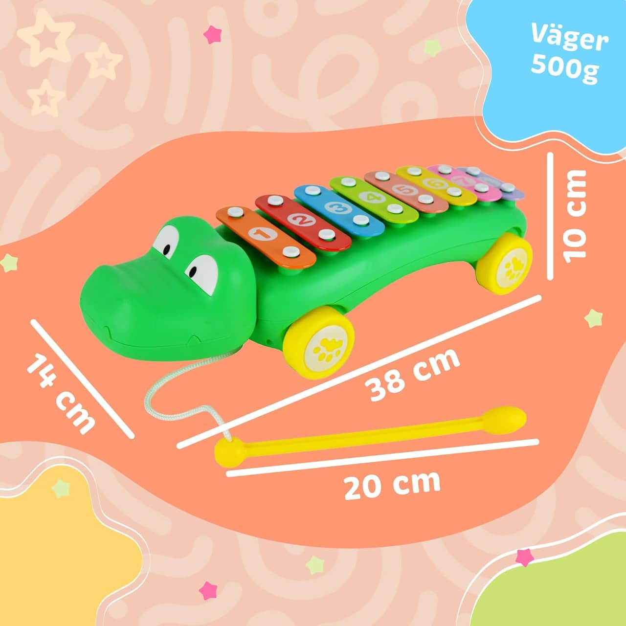 Little Star Crocodile Pull-Along Xylophone