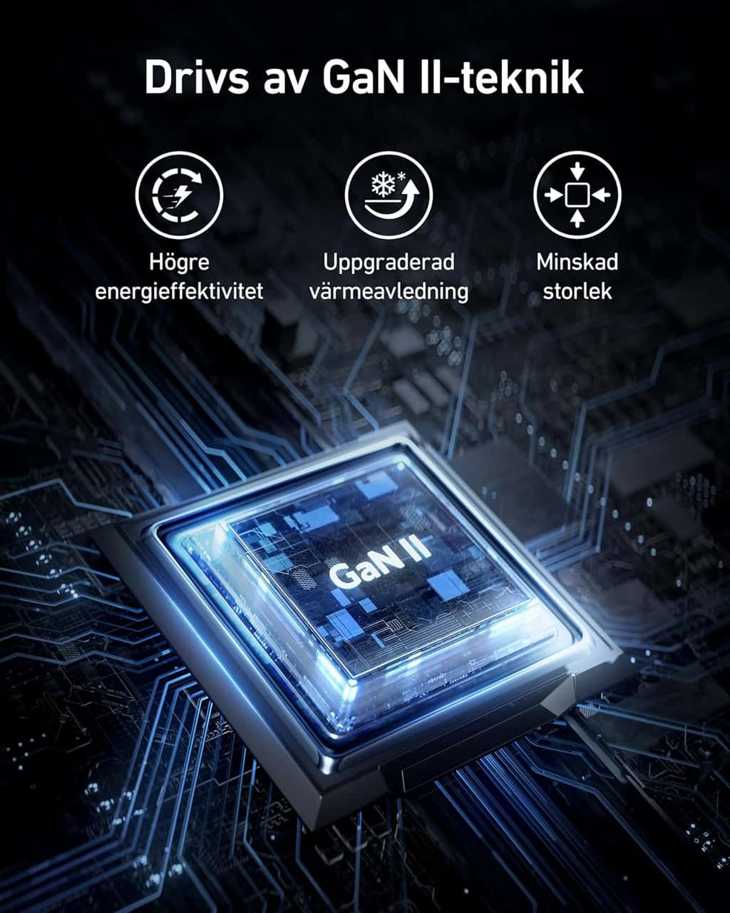 Anker Nano II 65W USB-C-laddare med 3 portar