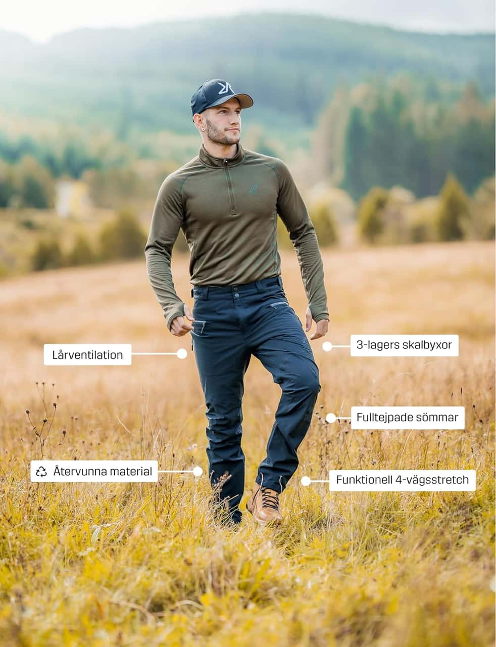 RevolutionRace Herr Silence Proshell vattentäta regnbyxor