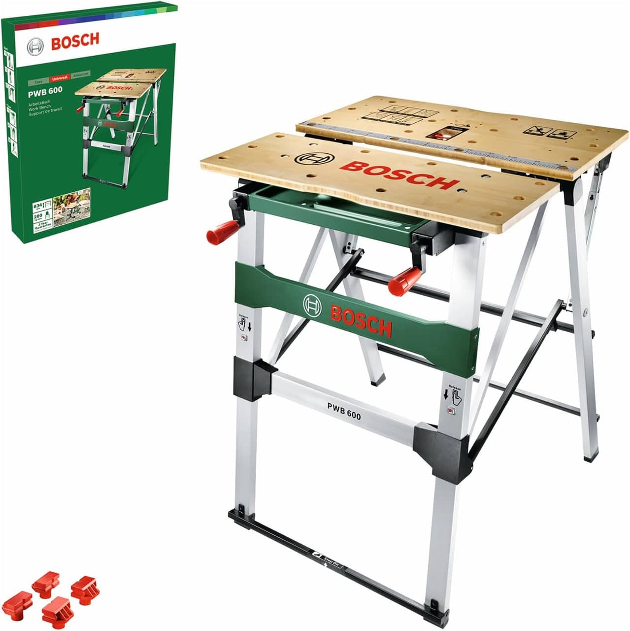 Bosch PWB 600 arbetsbänk med 4 spännbackar