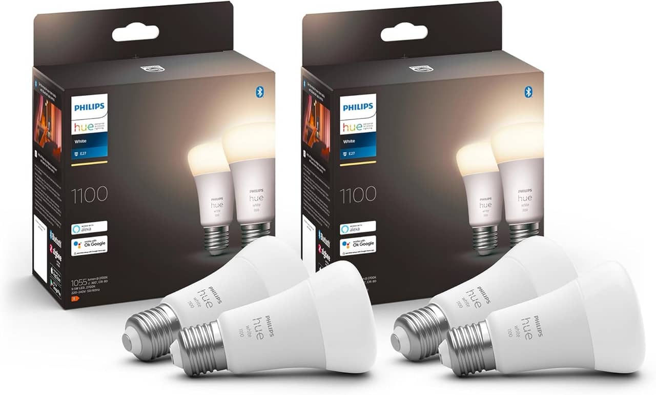 Philips Hue vita E27 dimbara lampor 4-pack