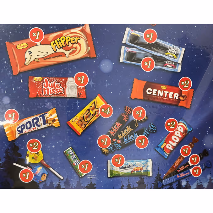 95 % rabatt på Cloetta & Malaco Julkalender hos Matsmart
