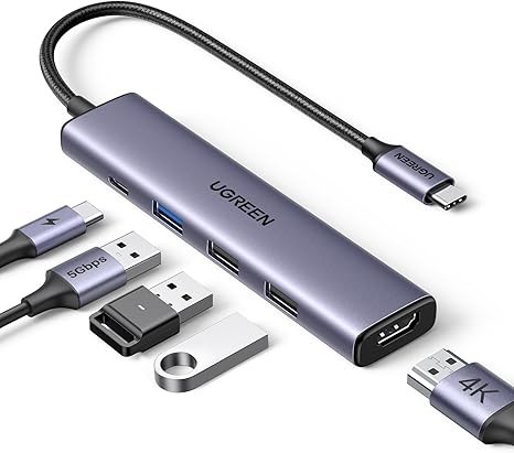 UGREEN USB C Hub med PD 100W, 4K HDMI, USB A 3.0