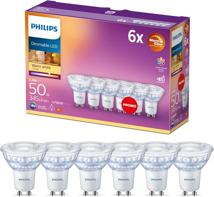 Philips GU10 3.8W LED-lampor, 6-Pack