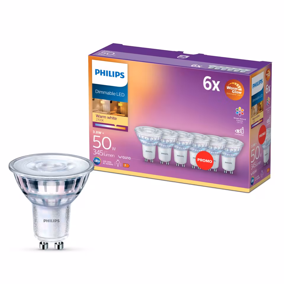 Philips LED-lampa GU10 345 lm 6-pack