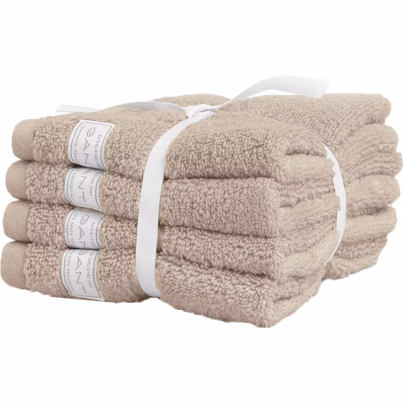 Luxurious Silver Sand Towels 30x30cm 4-Pack