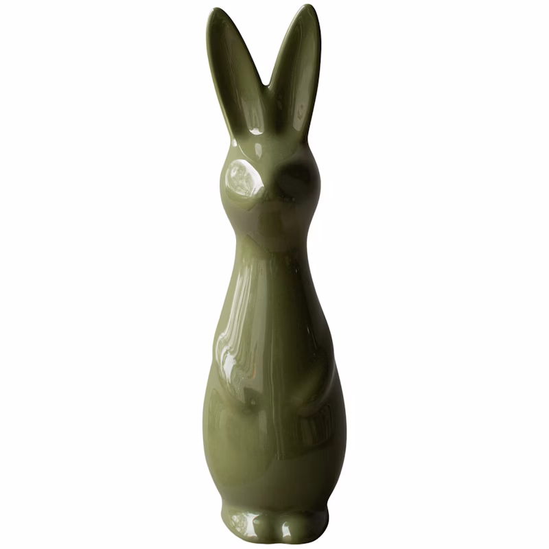 Glänsande Grön Svensk Kanindekoration 27cm