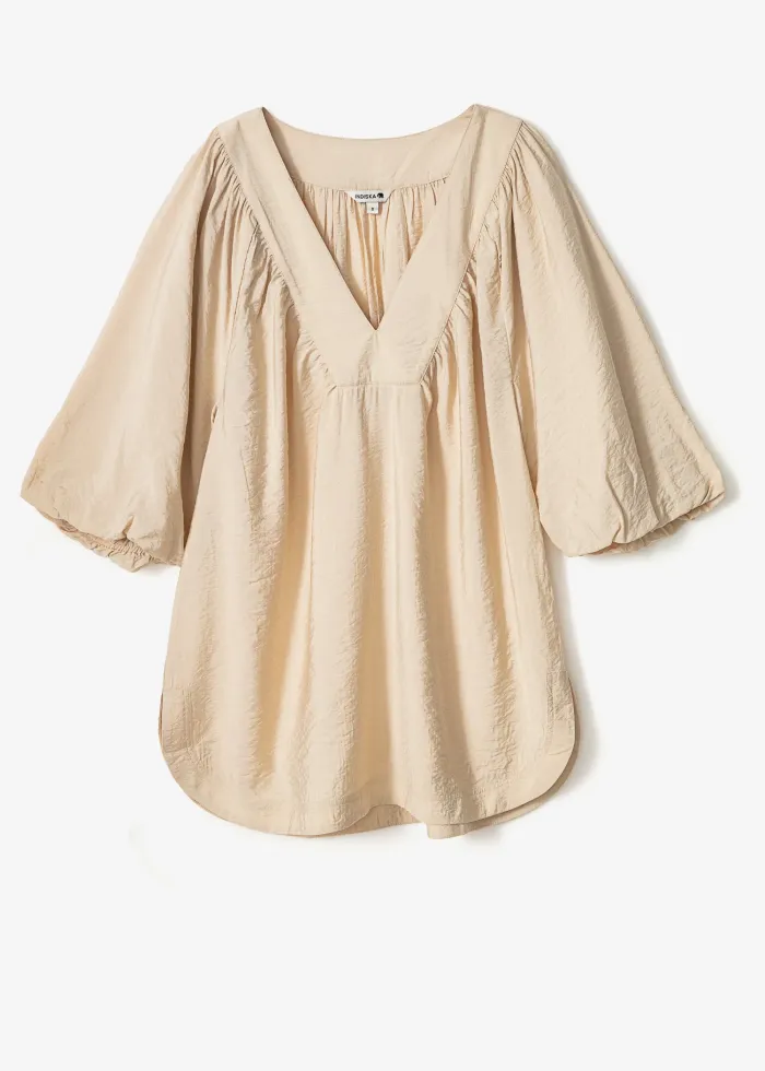 ALLEGRA Beige Puff Sleeve Blouse