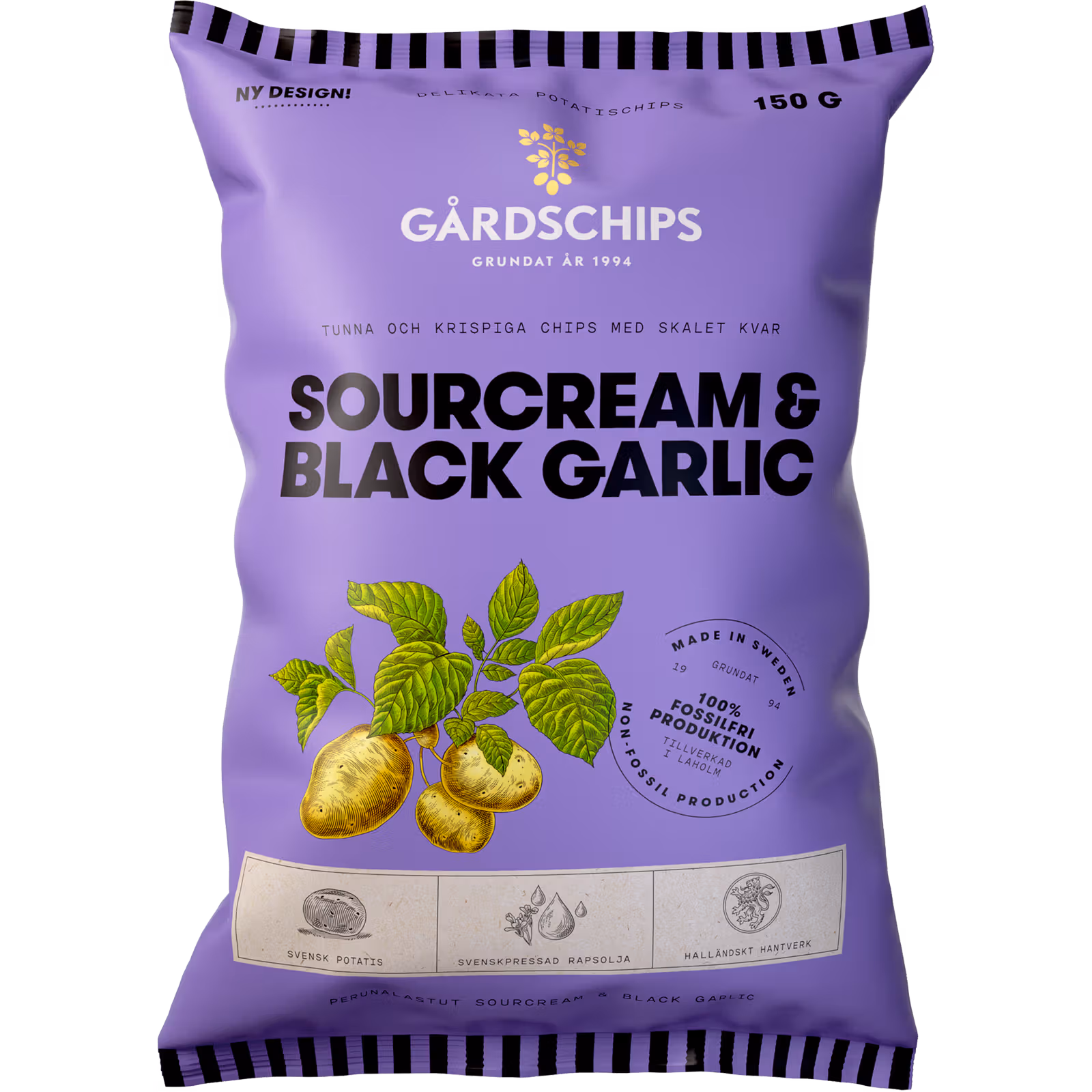 Gårdschips Sourcream & Black Garlic 150g