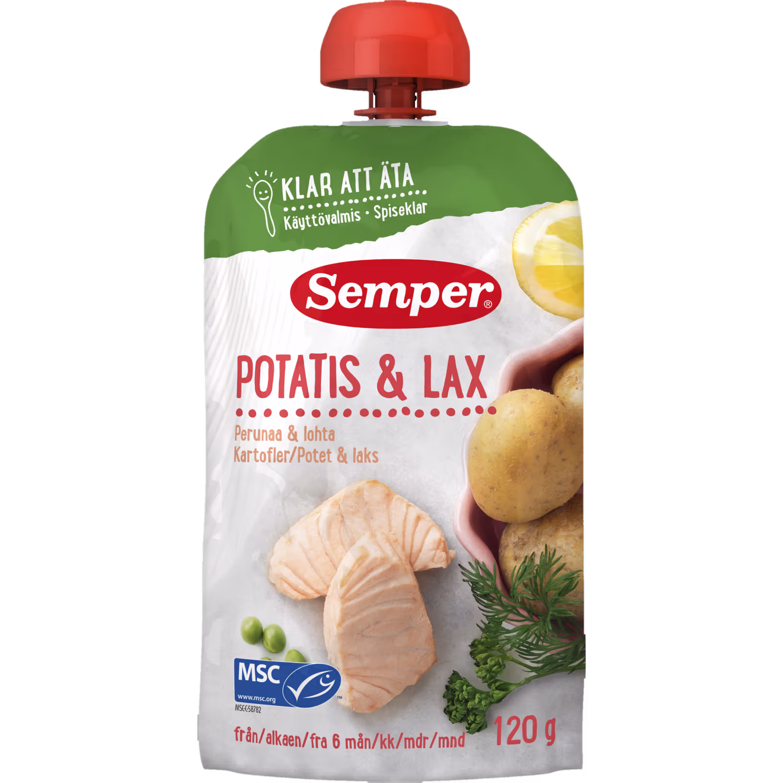 Semper Barnmat Potatis & Lax 120g