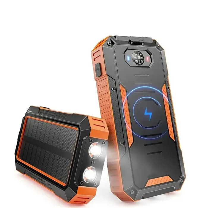 SiGN Solcell Powerbank 20000mAh Trådlös Orange