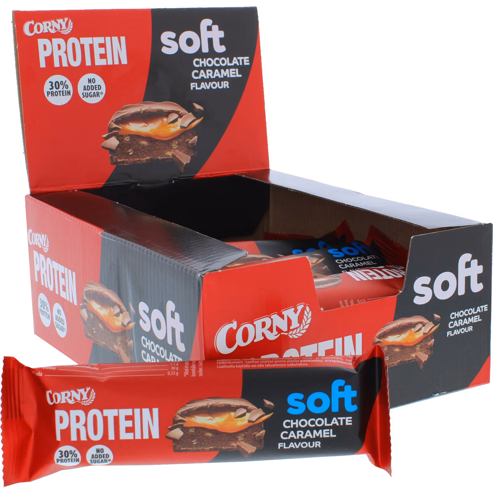 Corny Soft Chocolate-Caramel Protein Bars 12-Pack
