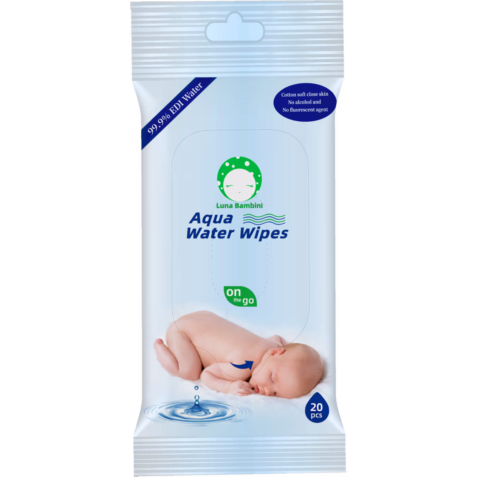 Luna Bambini Oparfymerade Våtservetter 20-Pack