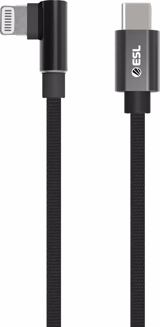 ESL USB-C till Lightning Spelkabel, 2m Svart