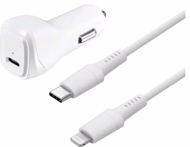 Sandstrøm USB-C till Lightning Laddkabel, Vit