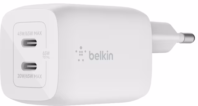 Belkin 65W Dubbel USB-C Laddare Med Kabel