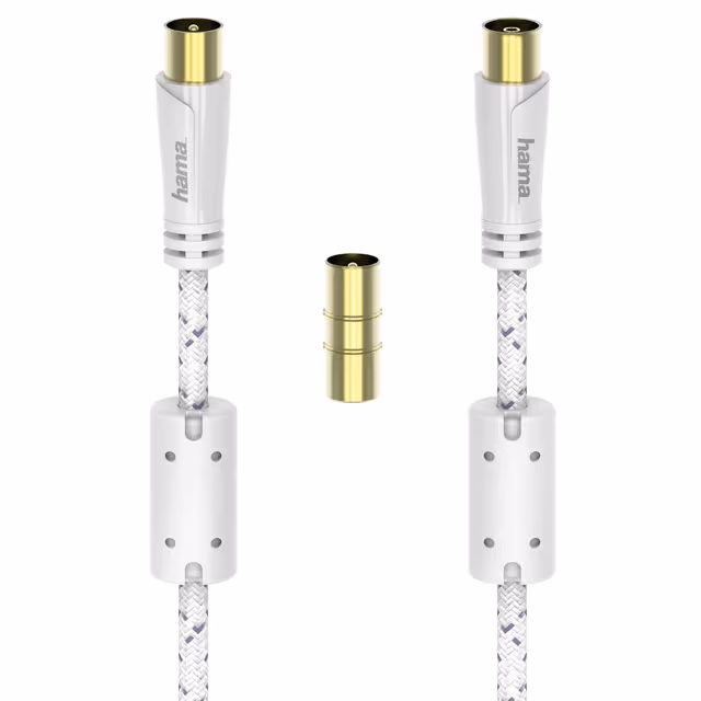 Hama 120 dB Antennkabel, Vit, 1.5m