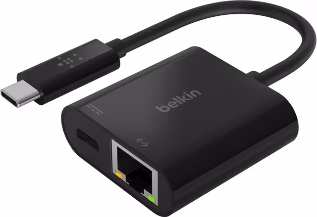 Belkin USB-C Gigabit Ethernet-adapter, Svart