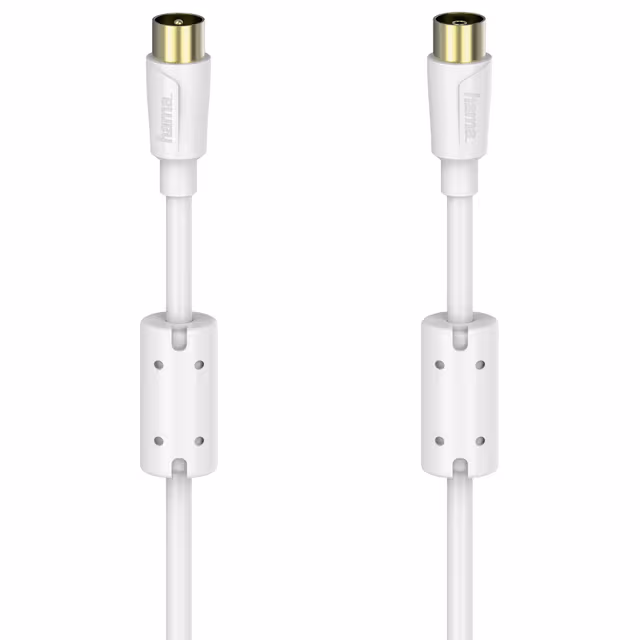 Hama Flexi-Slim Koaxial Antennkabel 90dB 1.5m Vit
