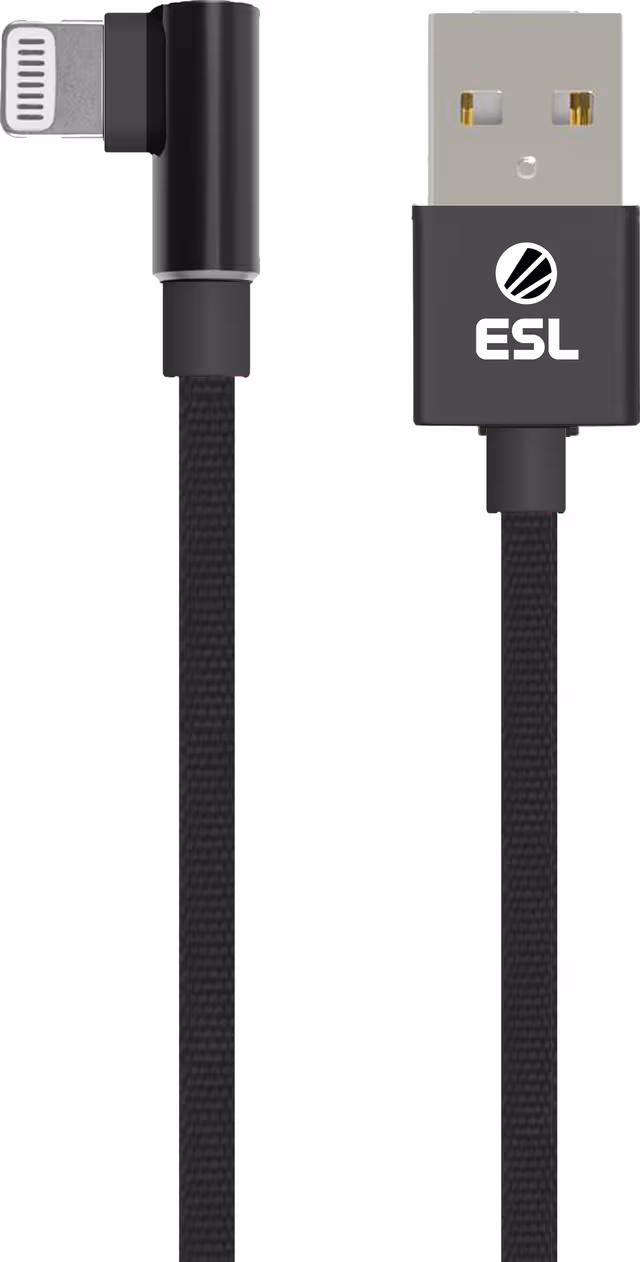 ESL USB-till-Lightning Spelkabel 2m Svart