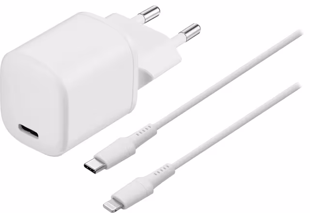 Sandstrøm 20W USB-C Lader med Lightning-kabel