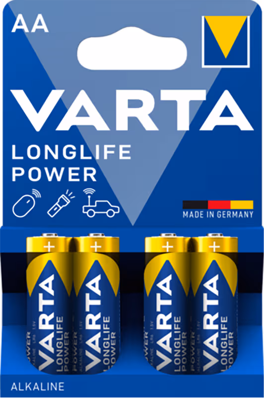 Varta Longlife Power AA Batteries, 4-Pack
