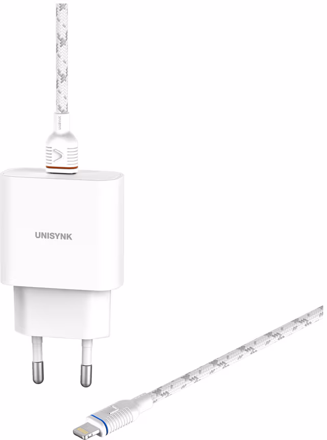 Unisynk 20W Slim Lightning Väggladdare, Vit