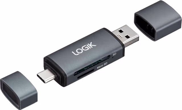 Logik Dubbel USB 2-i-1 Kortläsare

