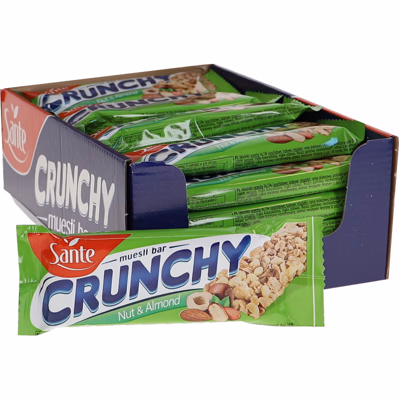 Sante Crunchy Bar Nöt & Mandel 25-pack, 875g
