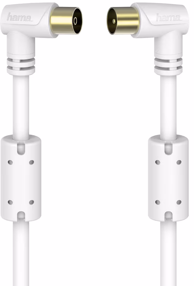Hama 90° Koaxial Antennkabel 90dB 1.5m Vit
