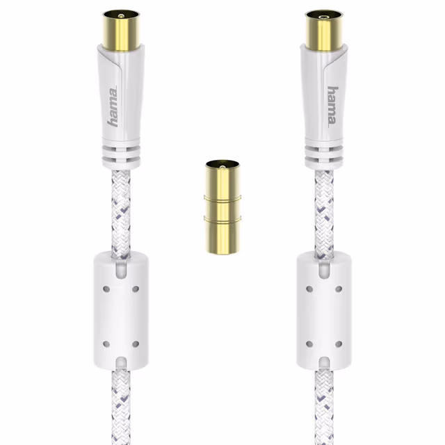 Hama 120 dB Antennkabel, Vit, 3m