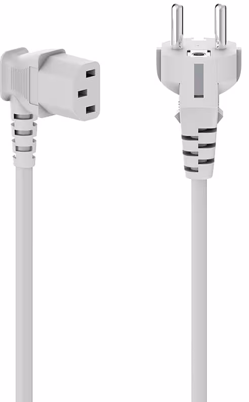 Hama 5m Angled 3-Pin Power Cable White
