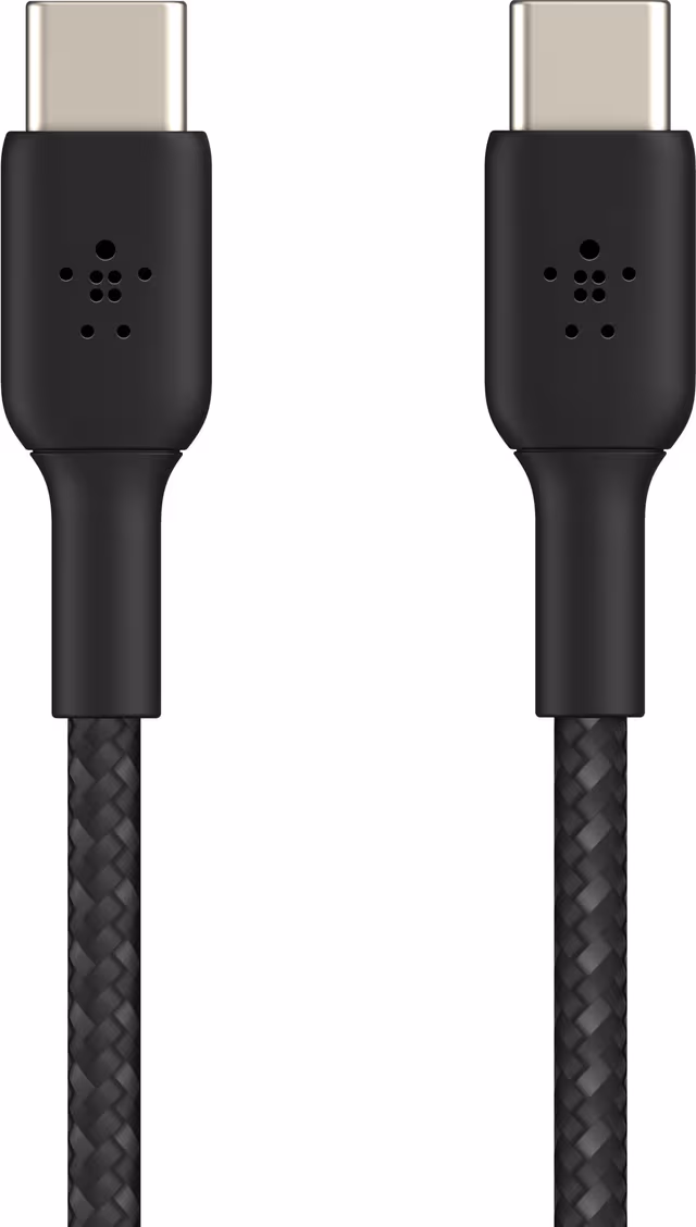 Belkin BoostCharge 15 cm Flätad USB-C Kabel, Svart