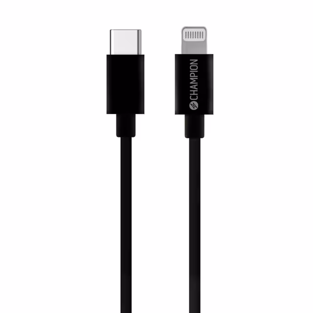 Champion 1m USB-C to Lightning Cable Black