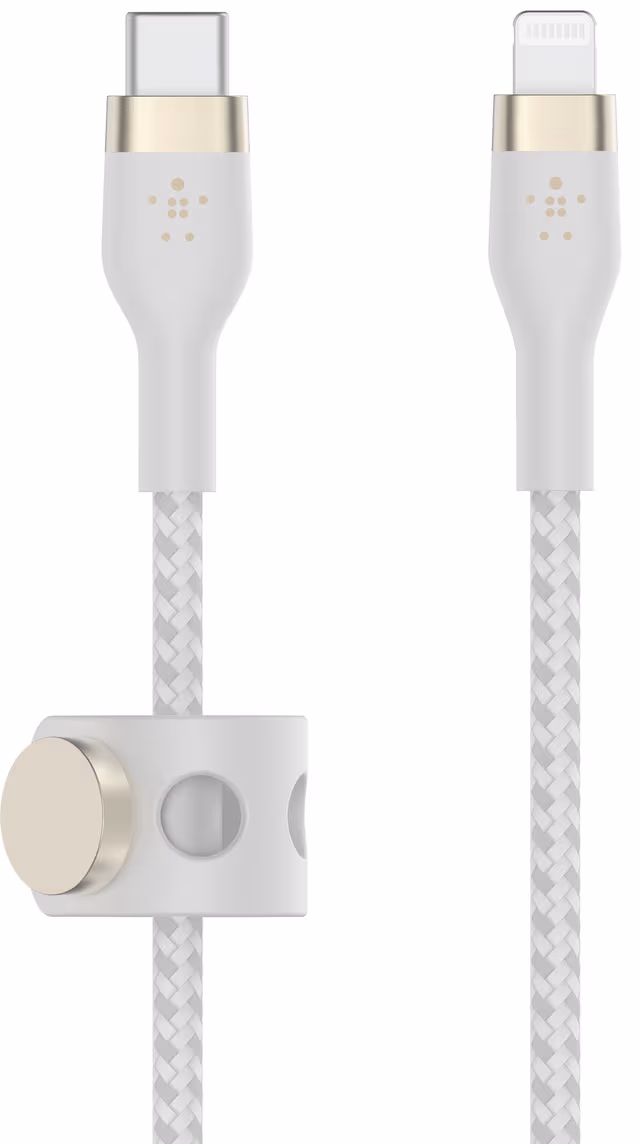 Belkin BoostCharge Pro Flex USB-C till Lightning-kabel, Vit