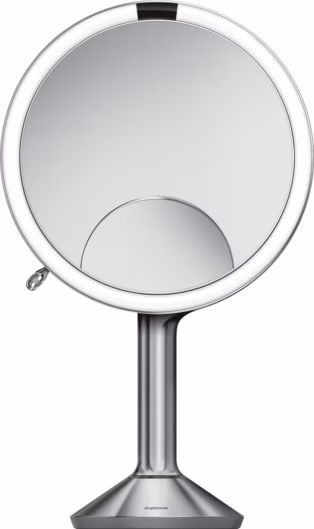 Simplehuman Trio Sensor-Sminkspegel i Borstat Stål