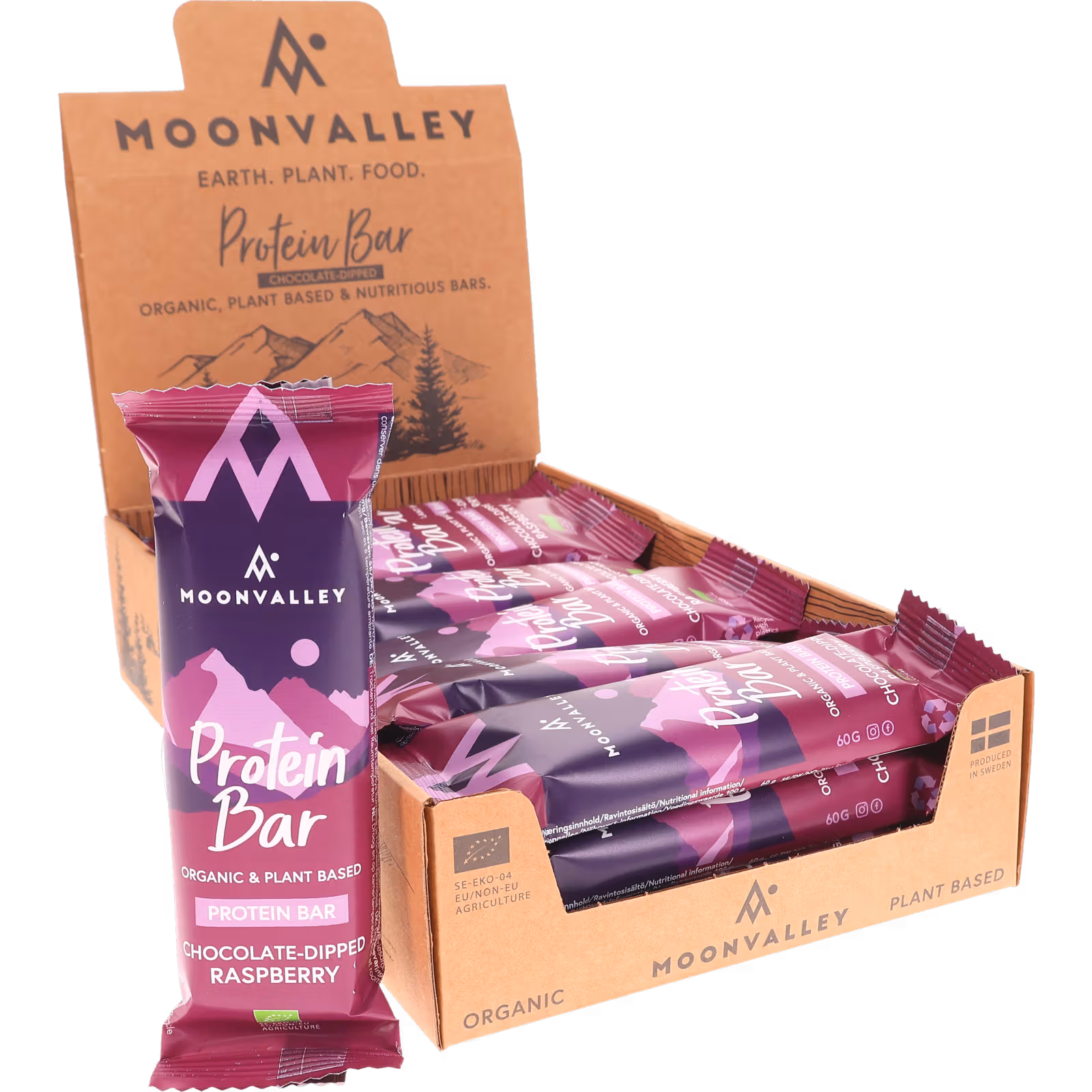 Moonvalley Raspberry Protein Bars 18-Pack