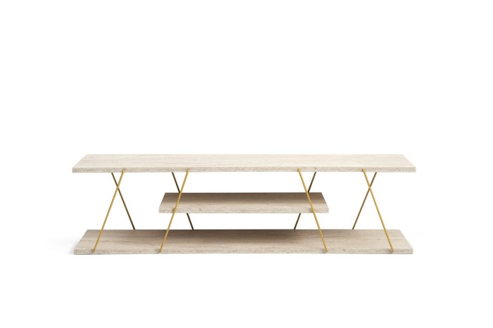 Canaz TV-Bänk 120cm Guld Marmordesign