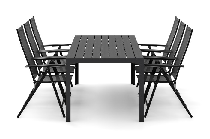 Comfort Garden Siri 205 cm Matbord Set Svart