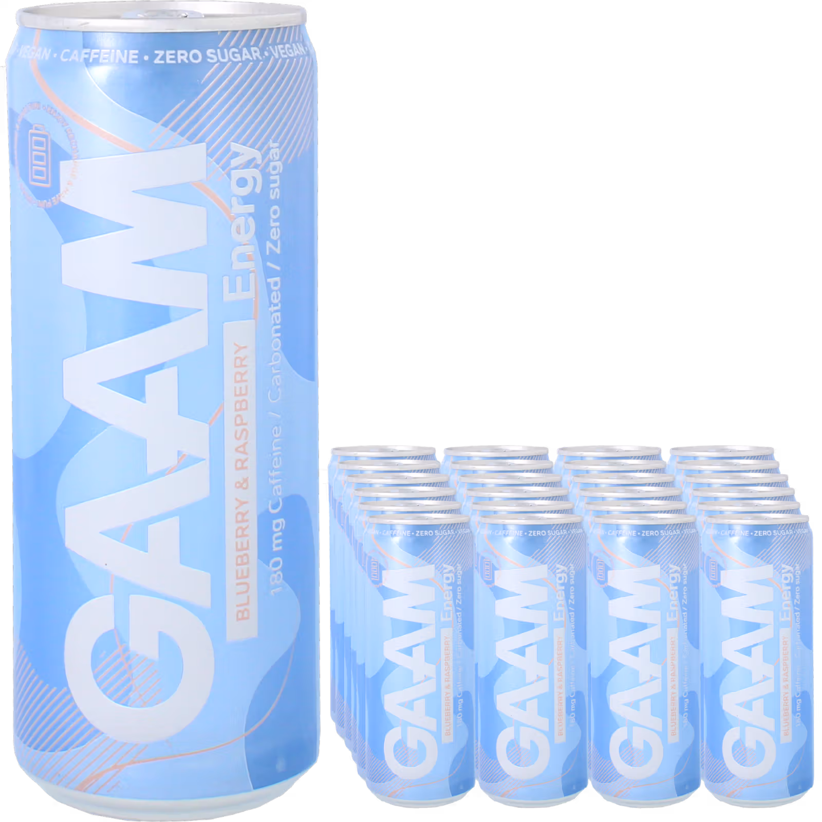 GAAM Blåbär och Hallon Energidryck 24-Pack