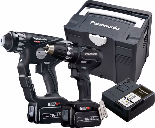 Panasonic EYC250LJ2G 18V Borrhammarsats med Borrpaket
