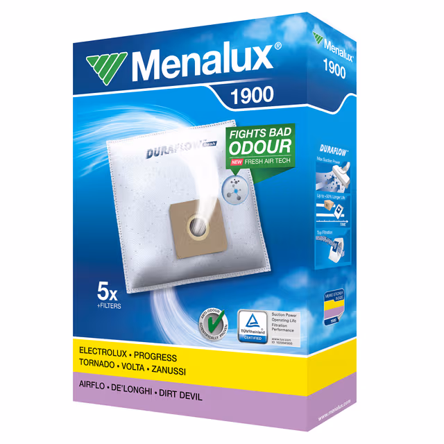 Menalux 1900 Dammsugarpåsar, 5-Pack