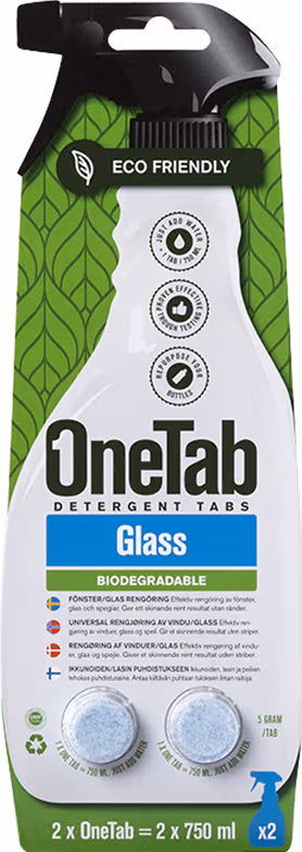 Effektiva OneTab Glas Rengöringstabletter, 52-Pack