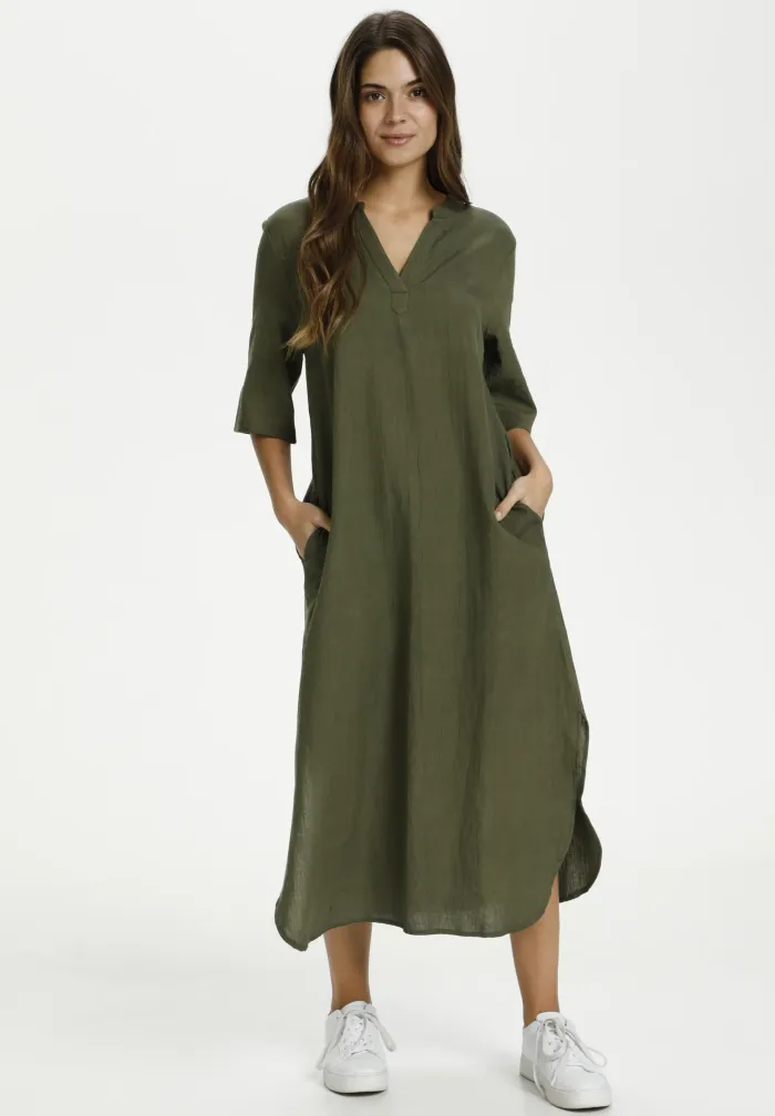 KAFFE KAISEY - Elegant Grape Leaf Dress