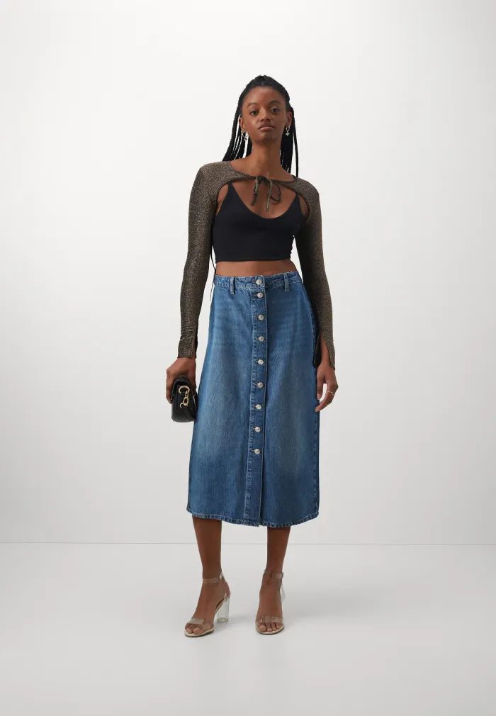 ONLCECE Midi A-Line Denim Skirt - Medium Blue