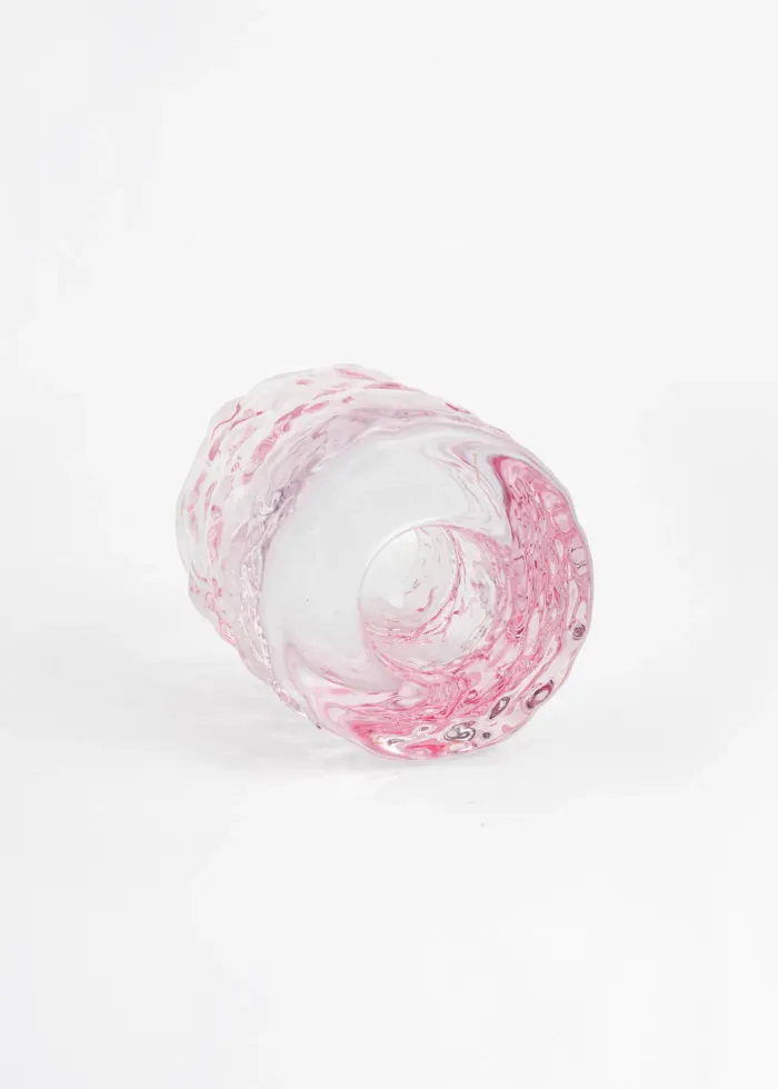 CLARA Vändbar Rosa Glas Ljusstake
